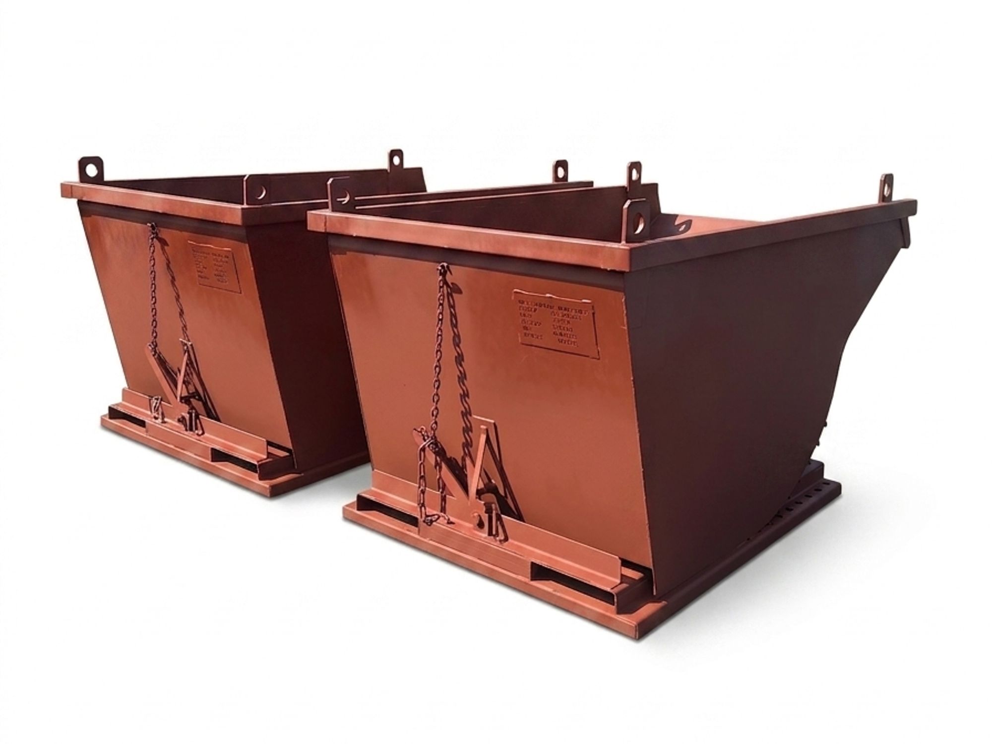 self-dumping hoppers with eye hooks