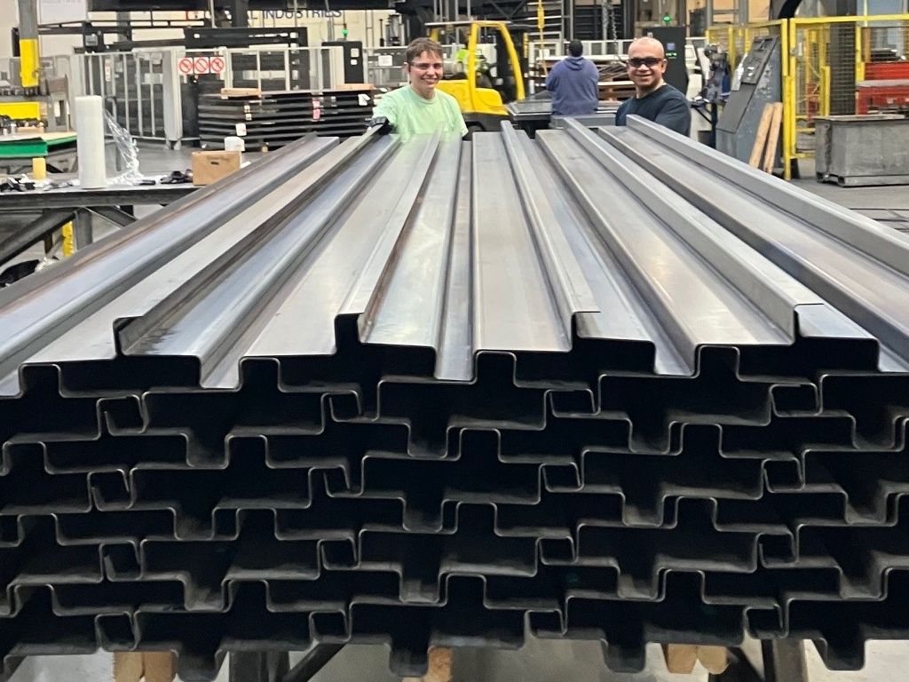 Press brake formed metal